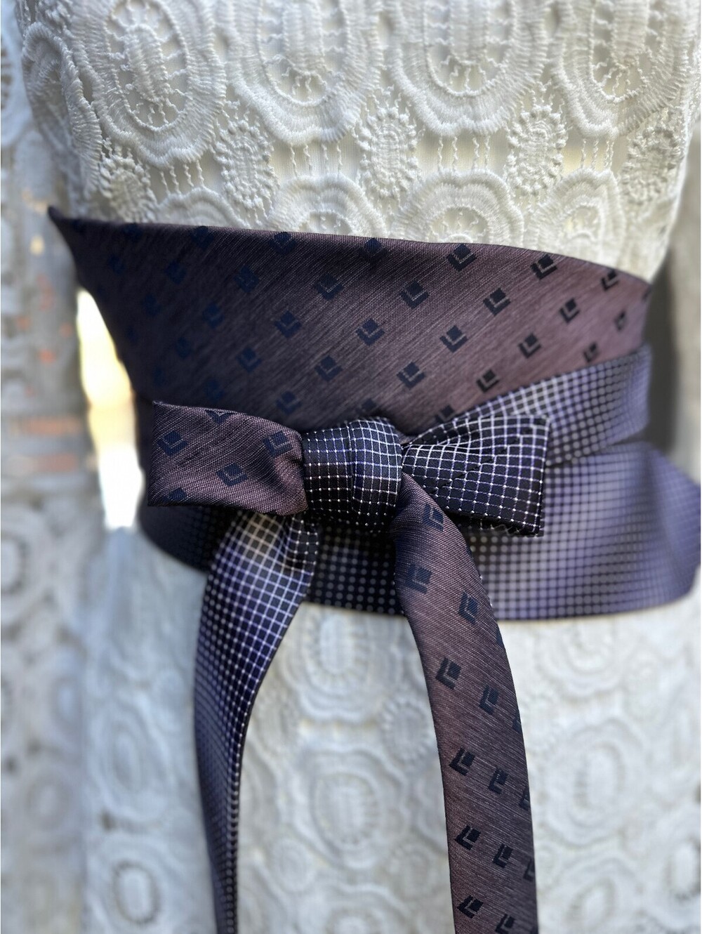 Upcycled Silk Obi Wrap Belt | Corset Waist Belt | OOAK | OS | Deep Purple